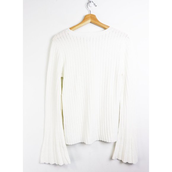 NWT Frame Bell Sleeve Pointelle Rib Knit Sweater - Picture 9 of 9